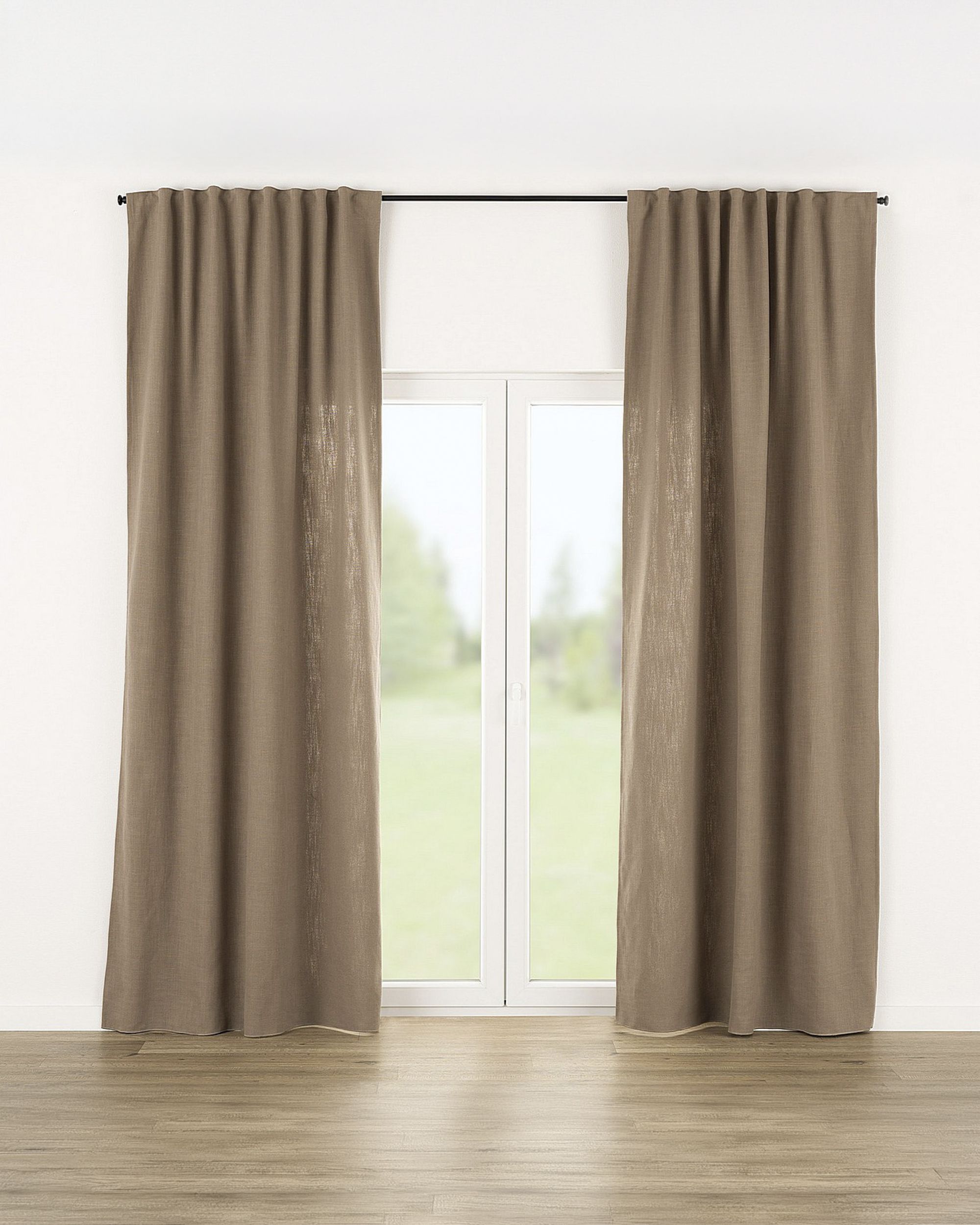 Zasłona gotowa na taśmie marszczącej 140x280cm light brown 1 szt. (hover)