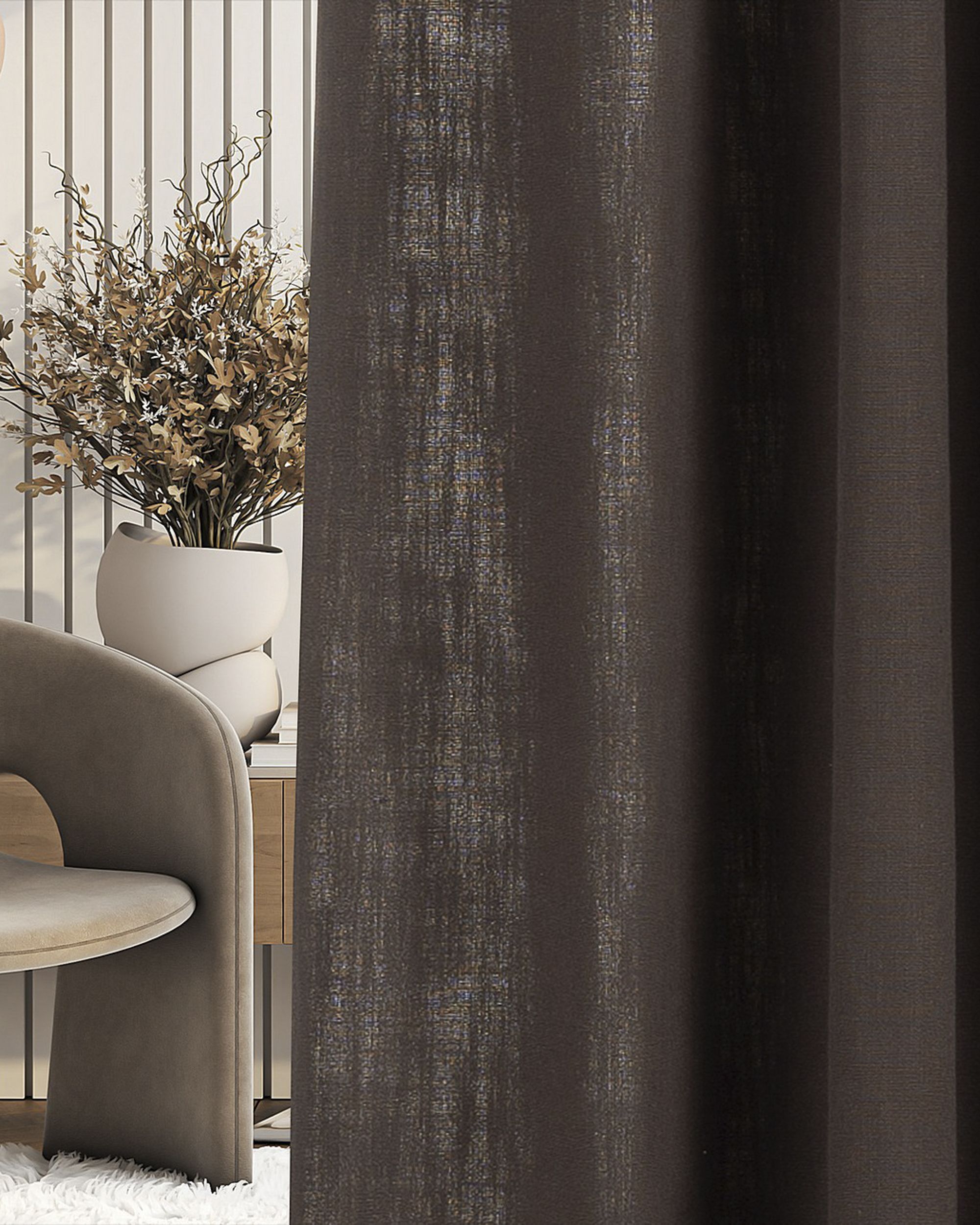 Zasłona gotowa na taśmie marszczącej 140x280cm dark brown 1 szt.