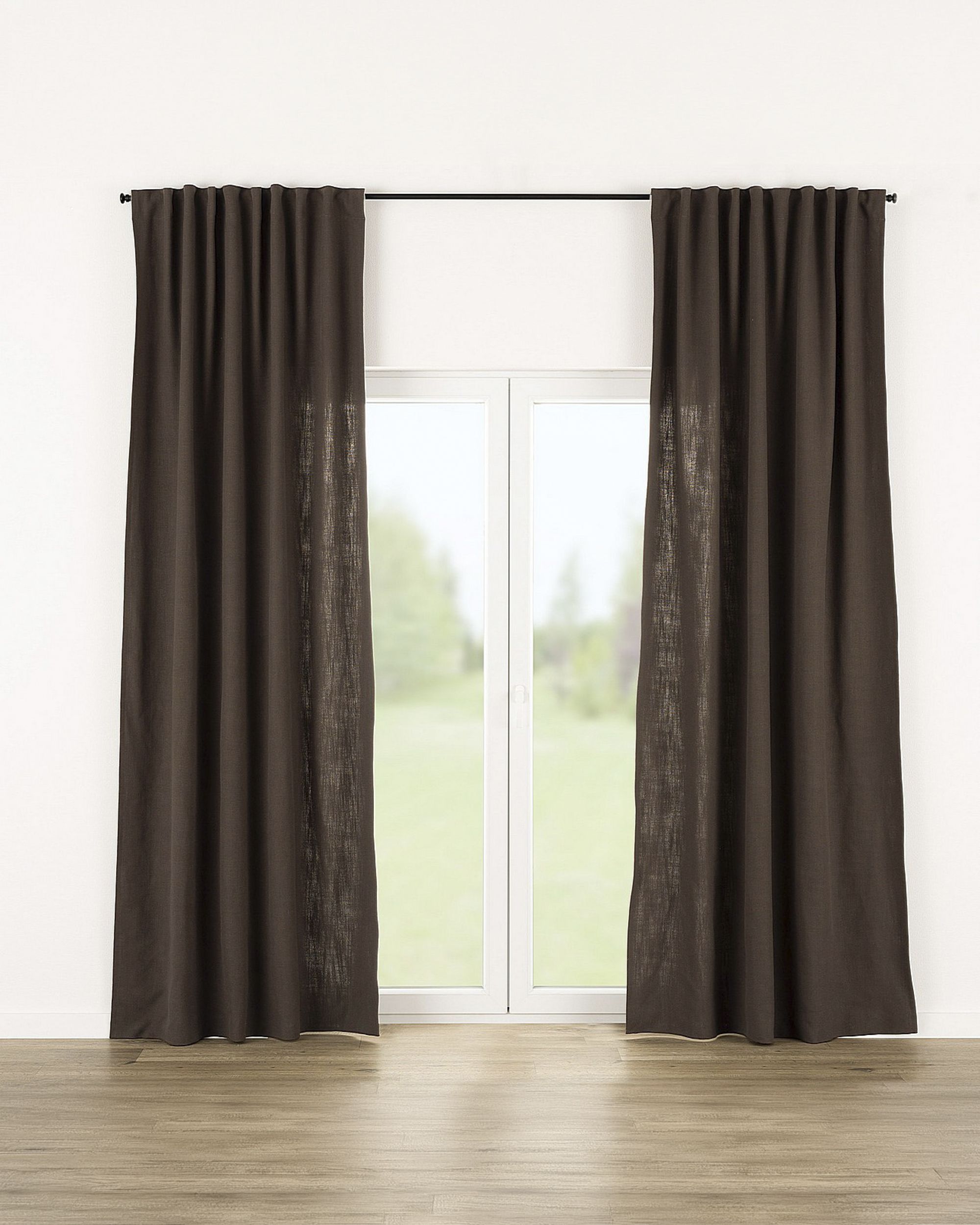 Zasłona gotowa na taśmie marszczącej 140x280cm dark brown 1 szt. (hover)