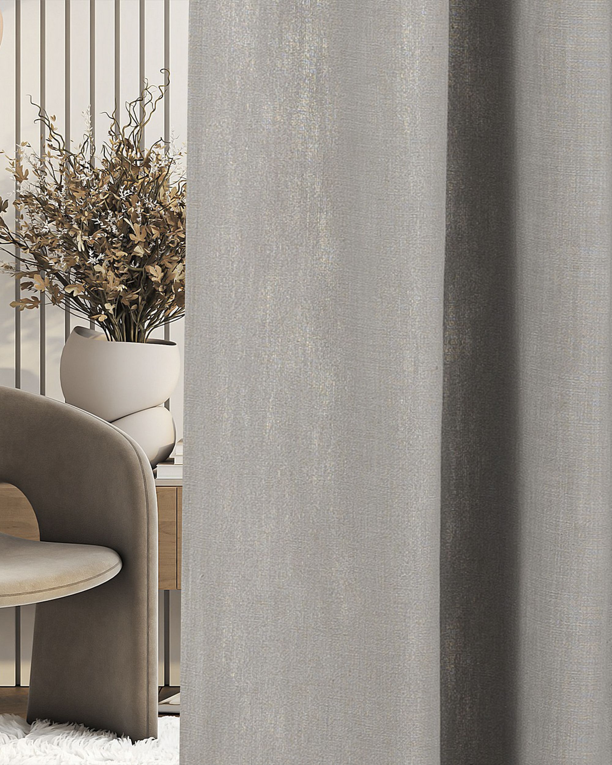 Zasłona gotowa na taśmie marszczącej 140x280cm light grey 1 szt.