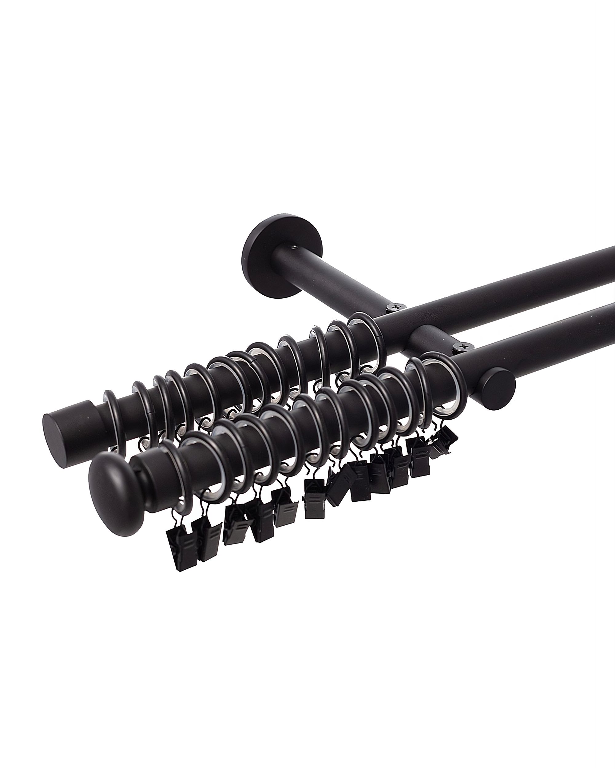 Karnisz podwójny Modern black matt 240cm