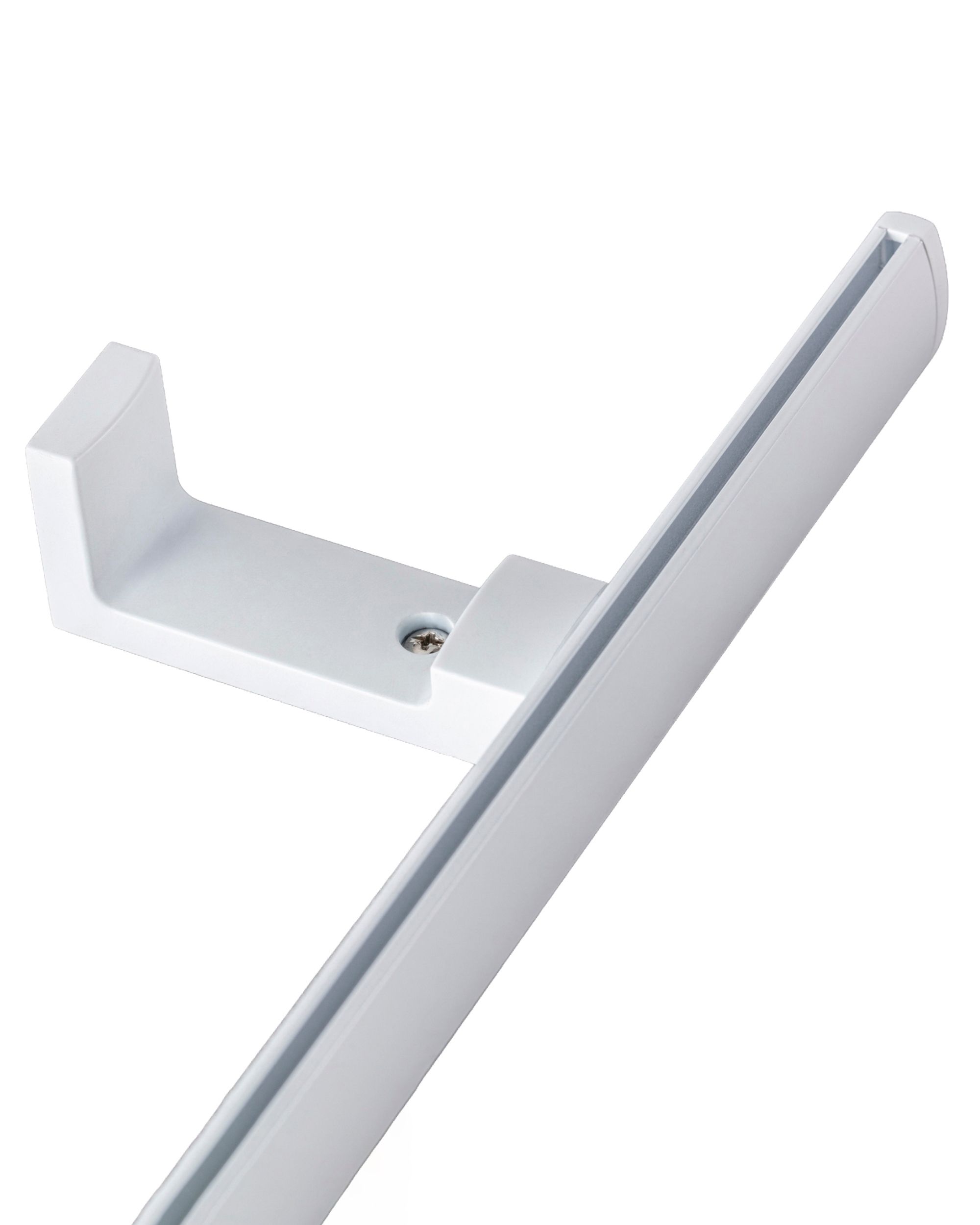 Uchwyt ścienny metalowy do szyny sufitowej Premium biały
