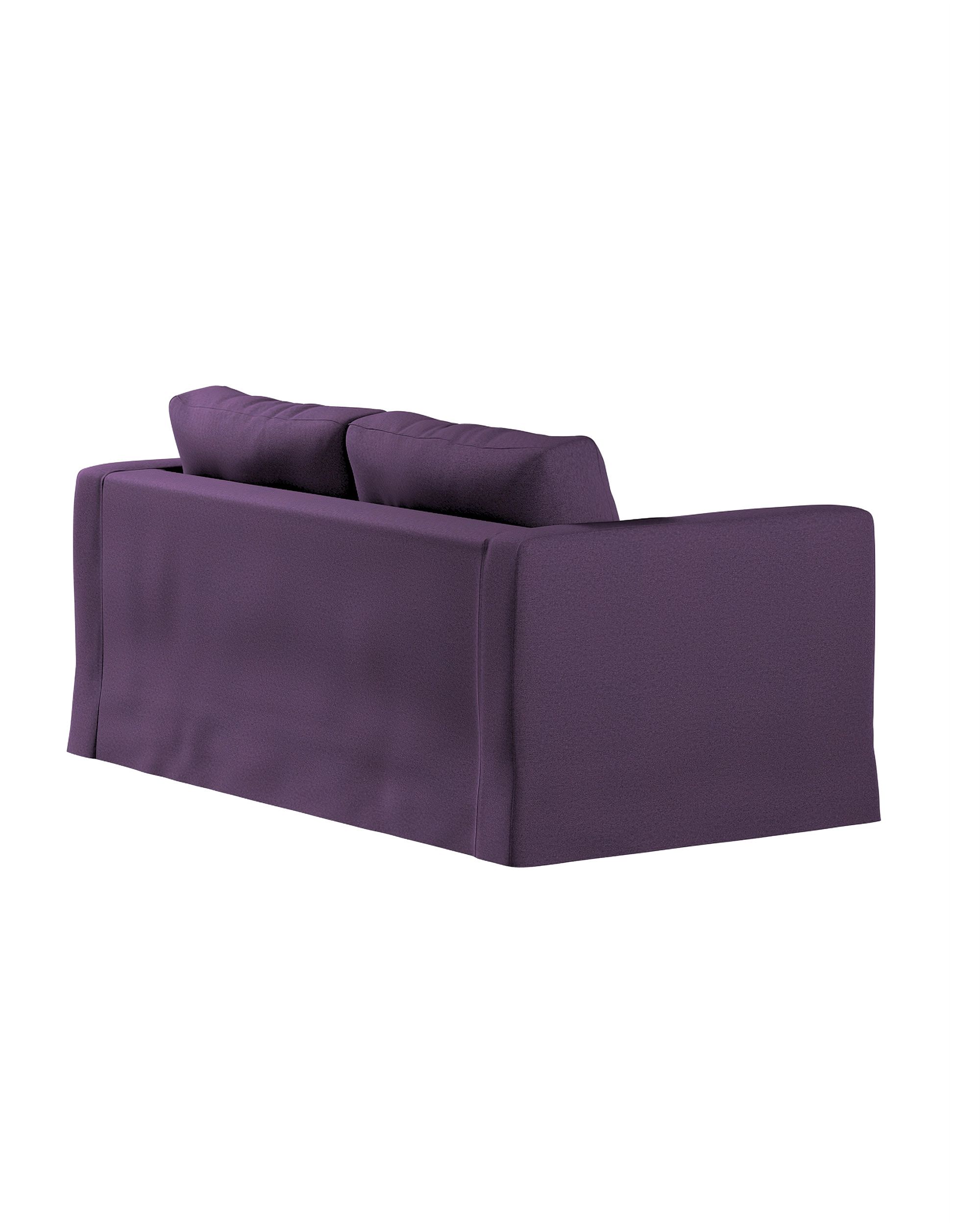 Pokrowiec na sofę Karlstad 2-osobową nierozkładaną długi kolor fioletowy tkanina strukturalna (hover)