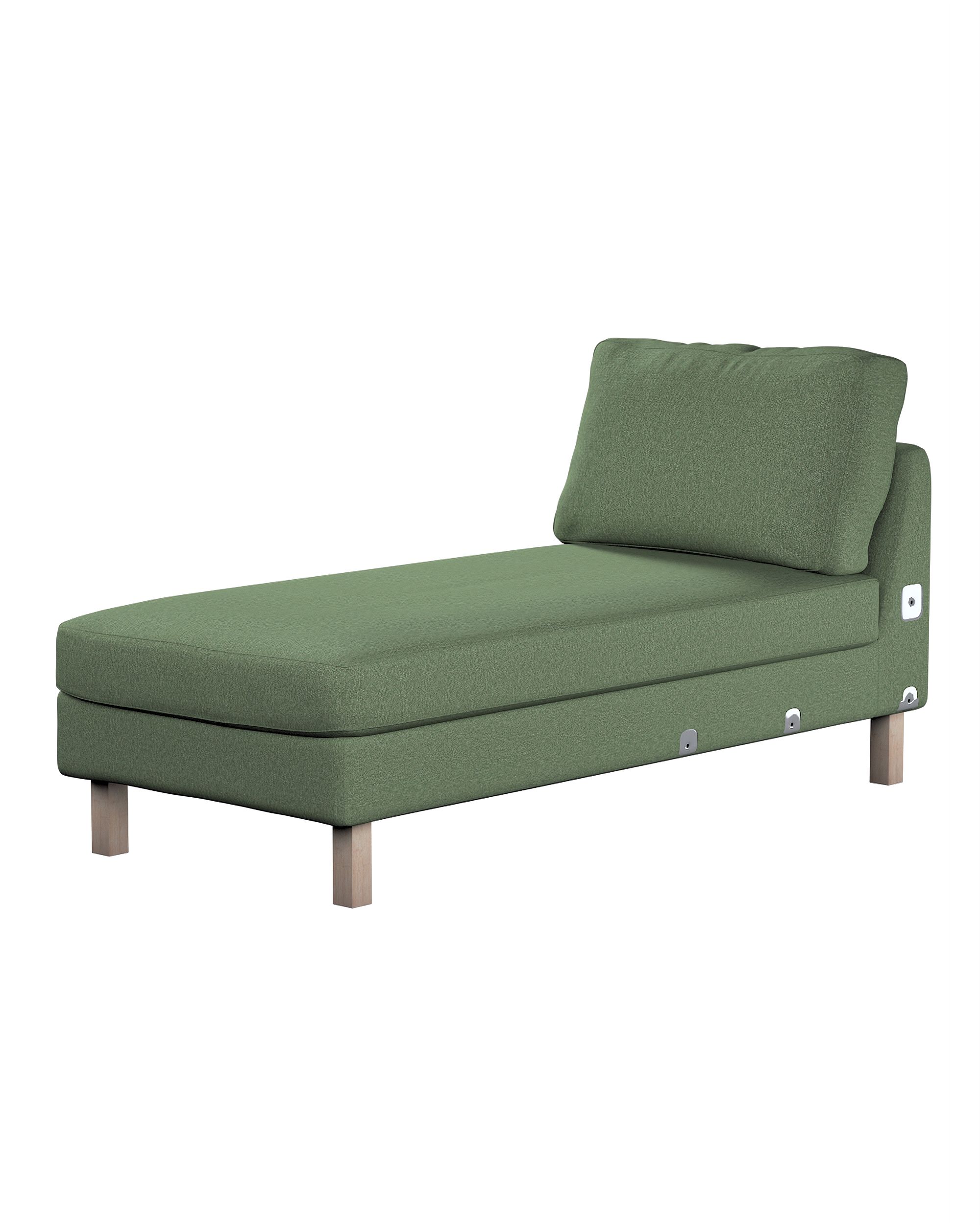Pokrowiec na szezlong Karlstad dostawka, krótki kolor zielony tkanina strukturalna