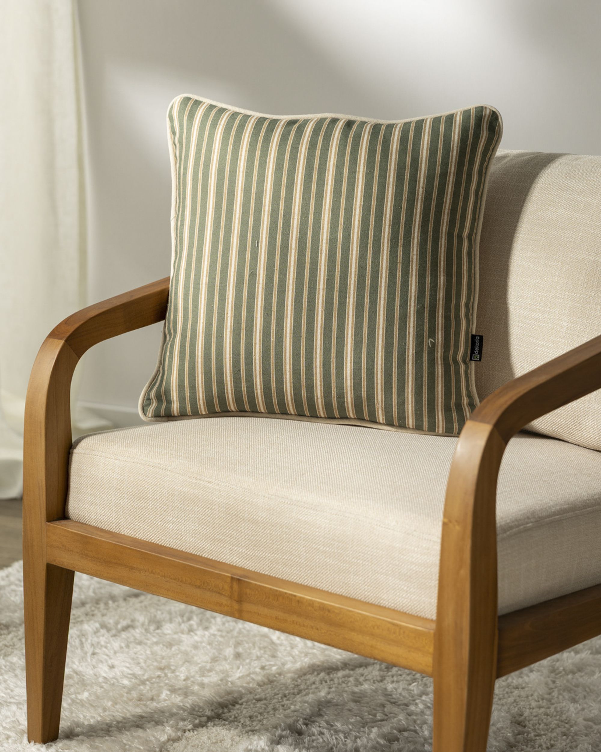 Poszewka na poduszkę Classic Stripe Olive 45x45 cm (hover)