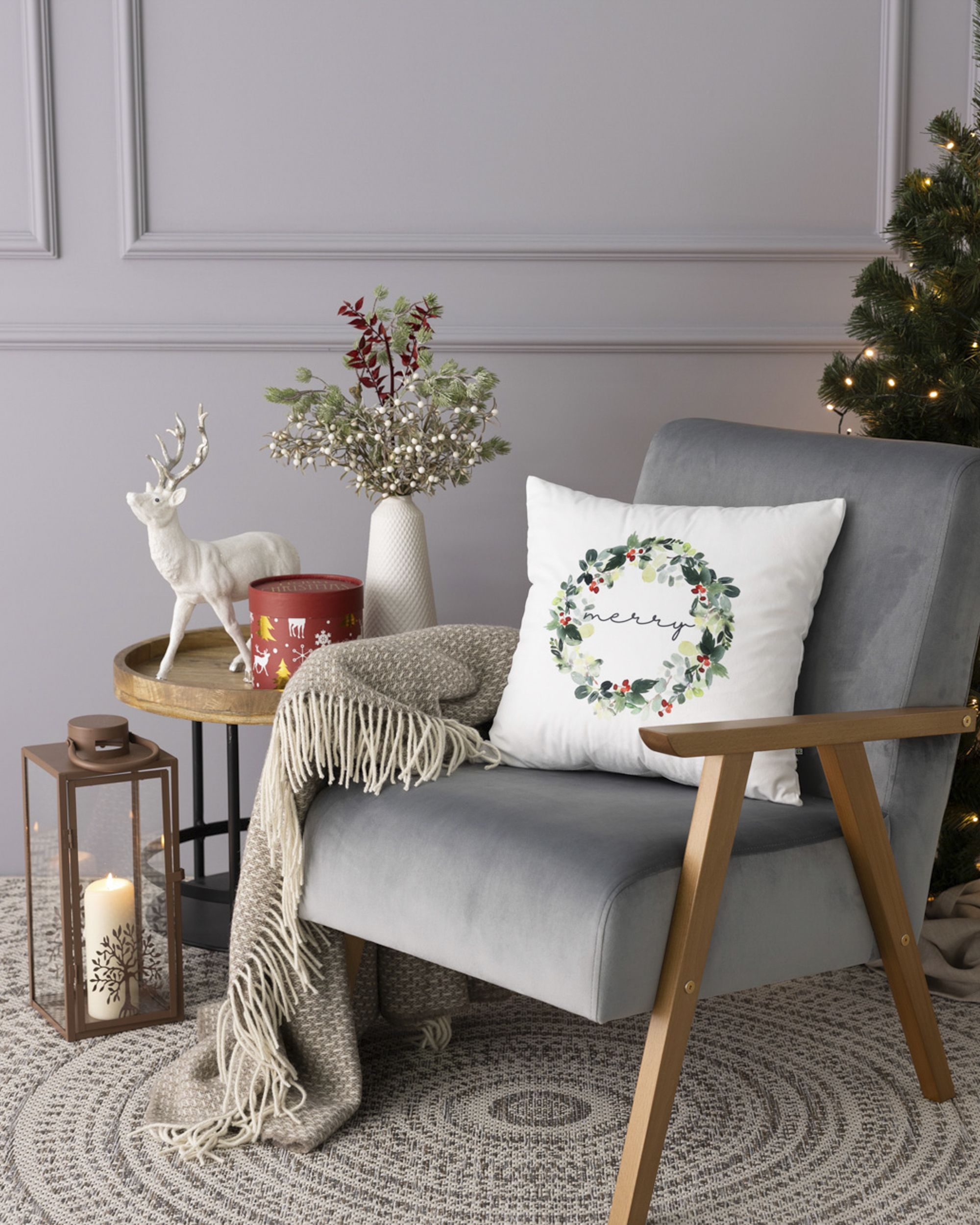 Poszewka na poduszkę Merry Wreath 43x43 cm (hover)