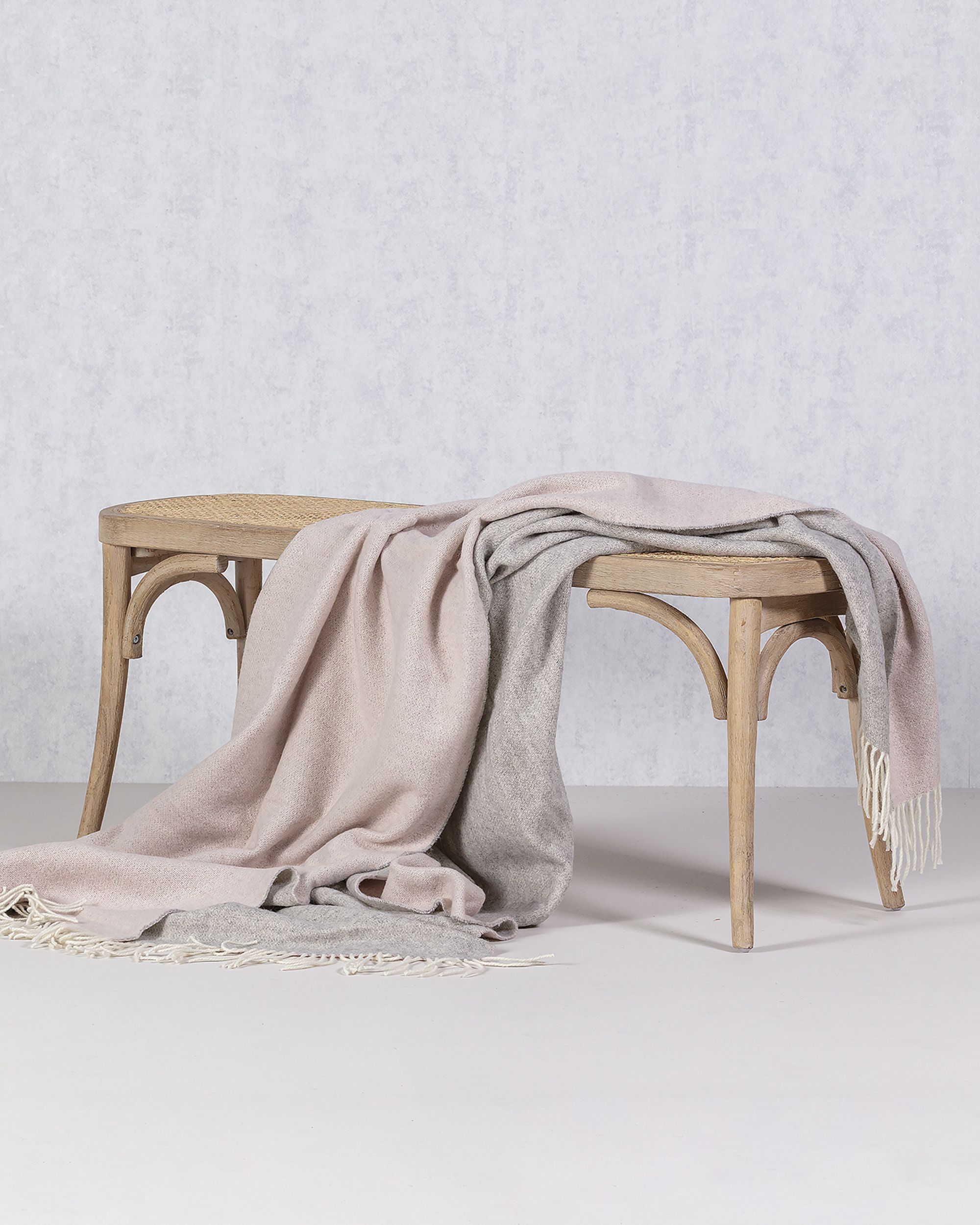 Pled Merinos 140x200 cm melange grey pink