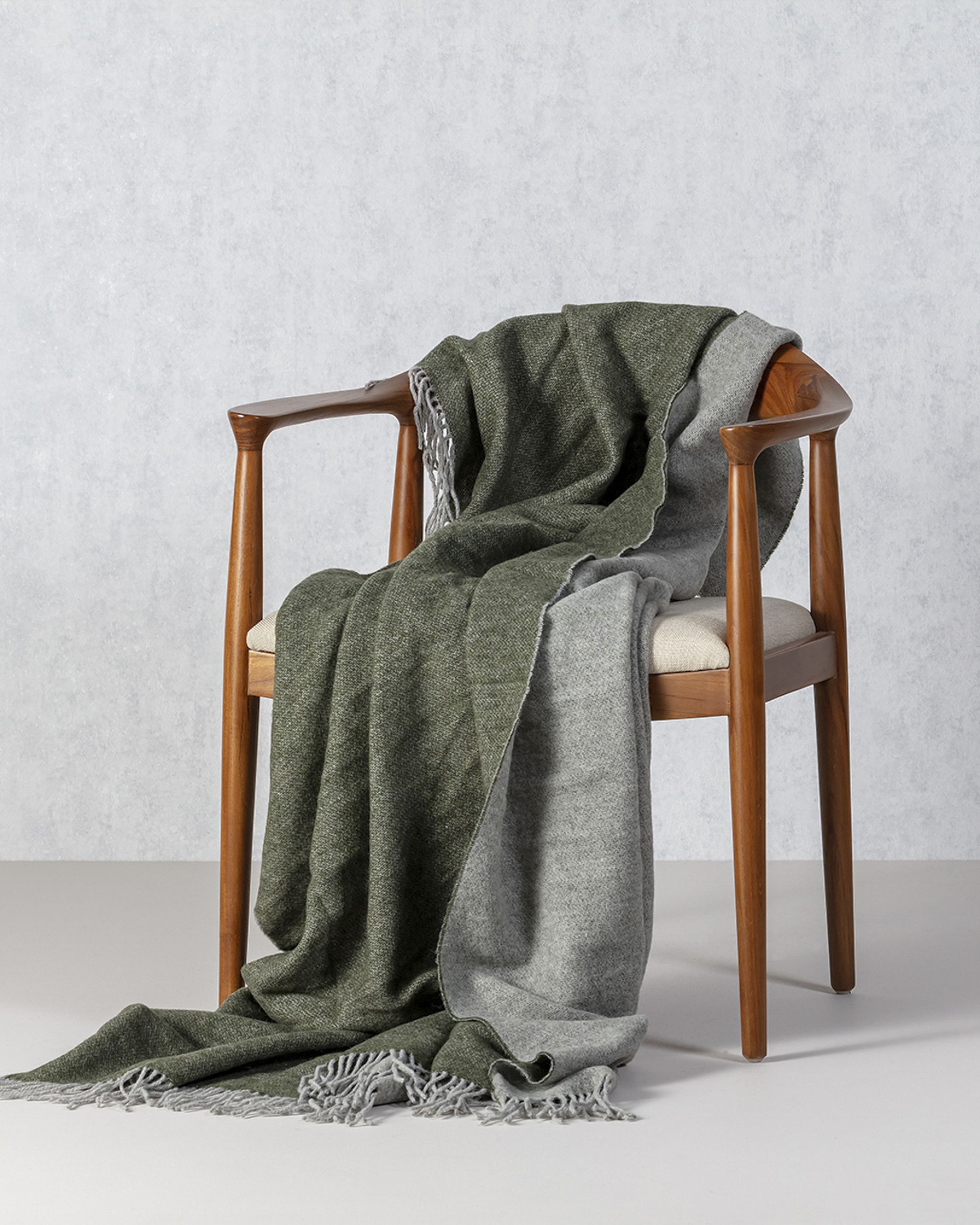 Pled Merinos 140x200cm melange green khaki