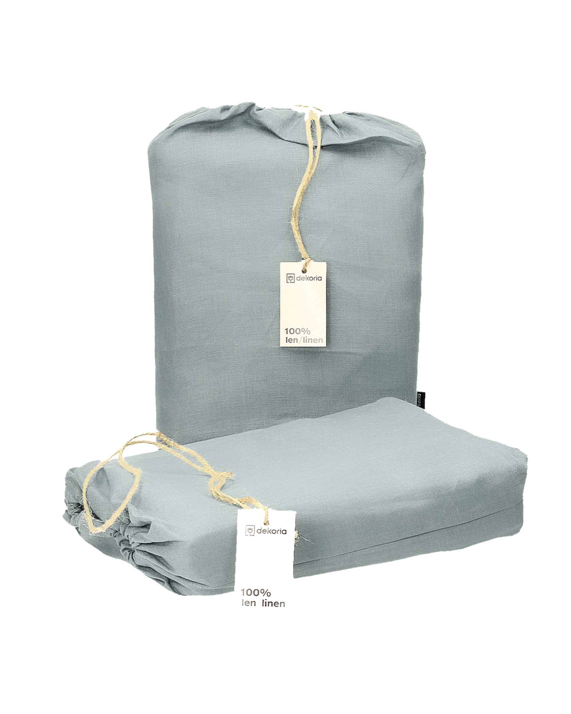 Komplet pościeli lnianej Linen 150x200cm kolor szary tkanina półprzezroczysta, strukturalna (hover)