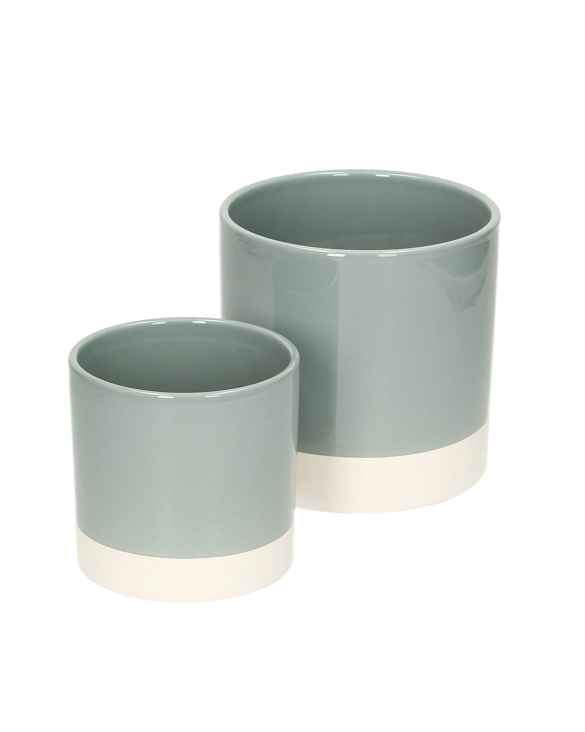 Zestaw doniczek Simple 2szt. green-grey