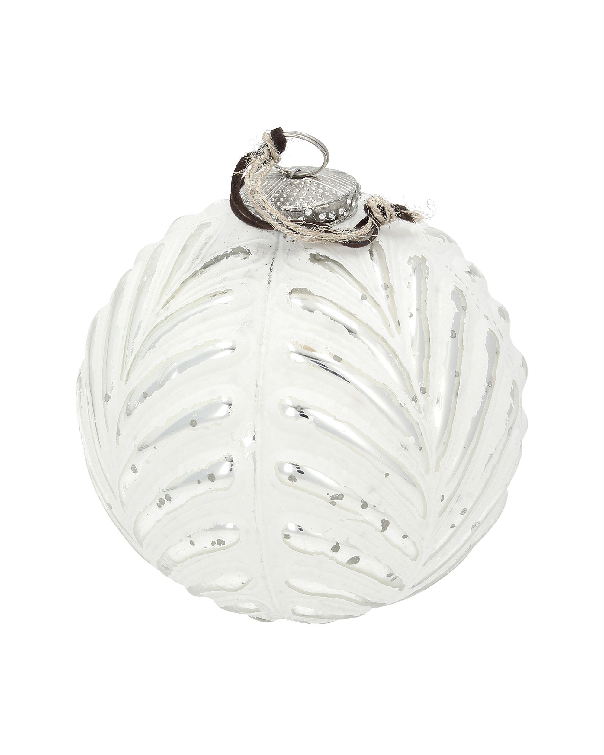 Bombka Vintage Snow ⌀12 cm white