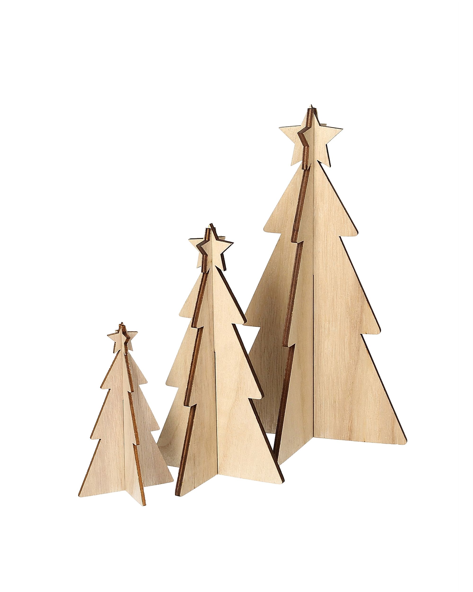 Dekoracja Rustic Trees 3 szt. oak