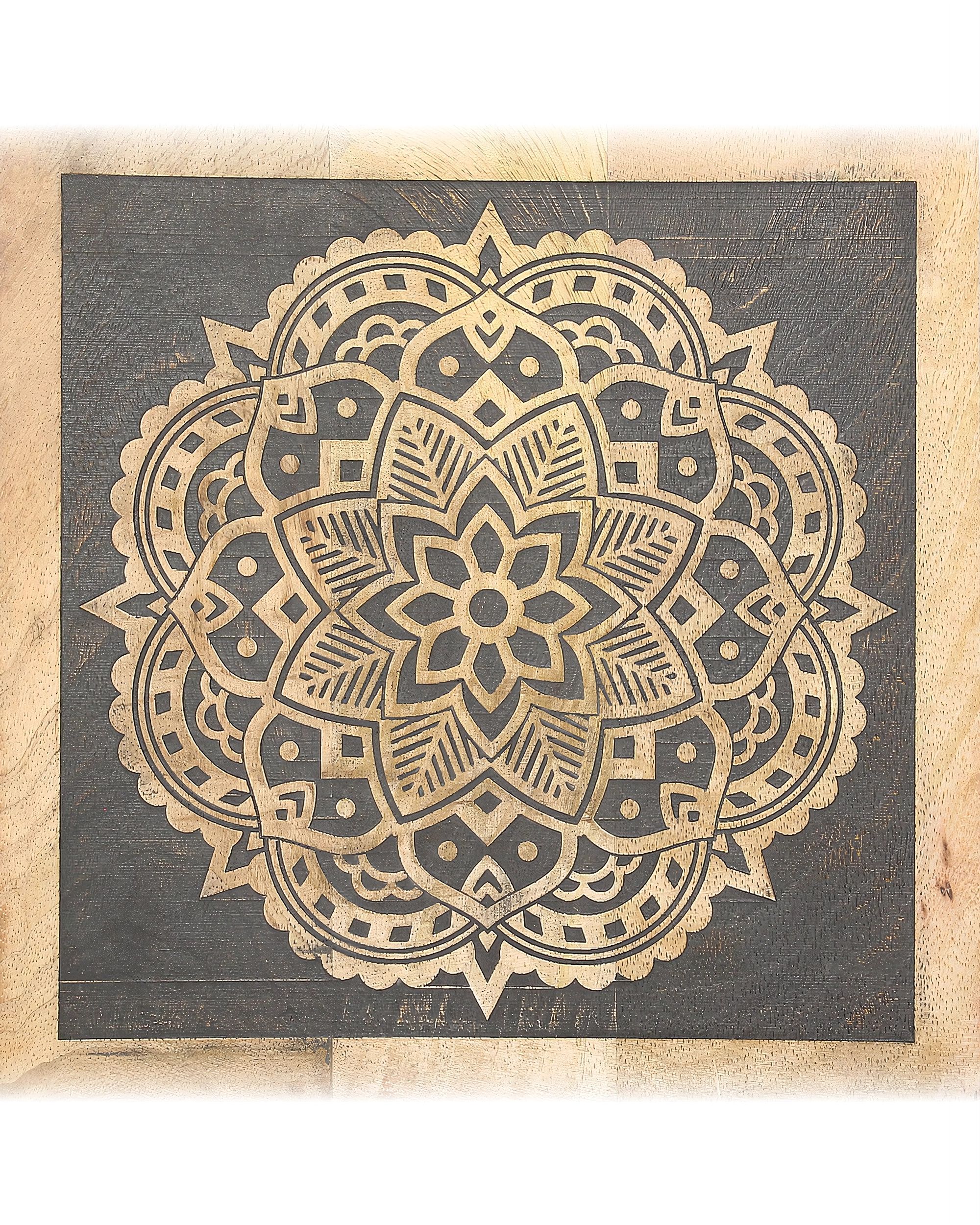 Dekoracja ścienna Mandala Wood II 20x20 cm