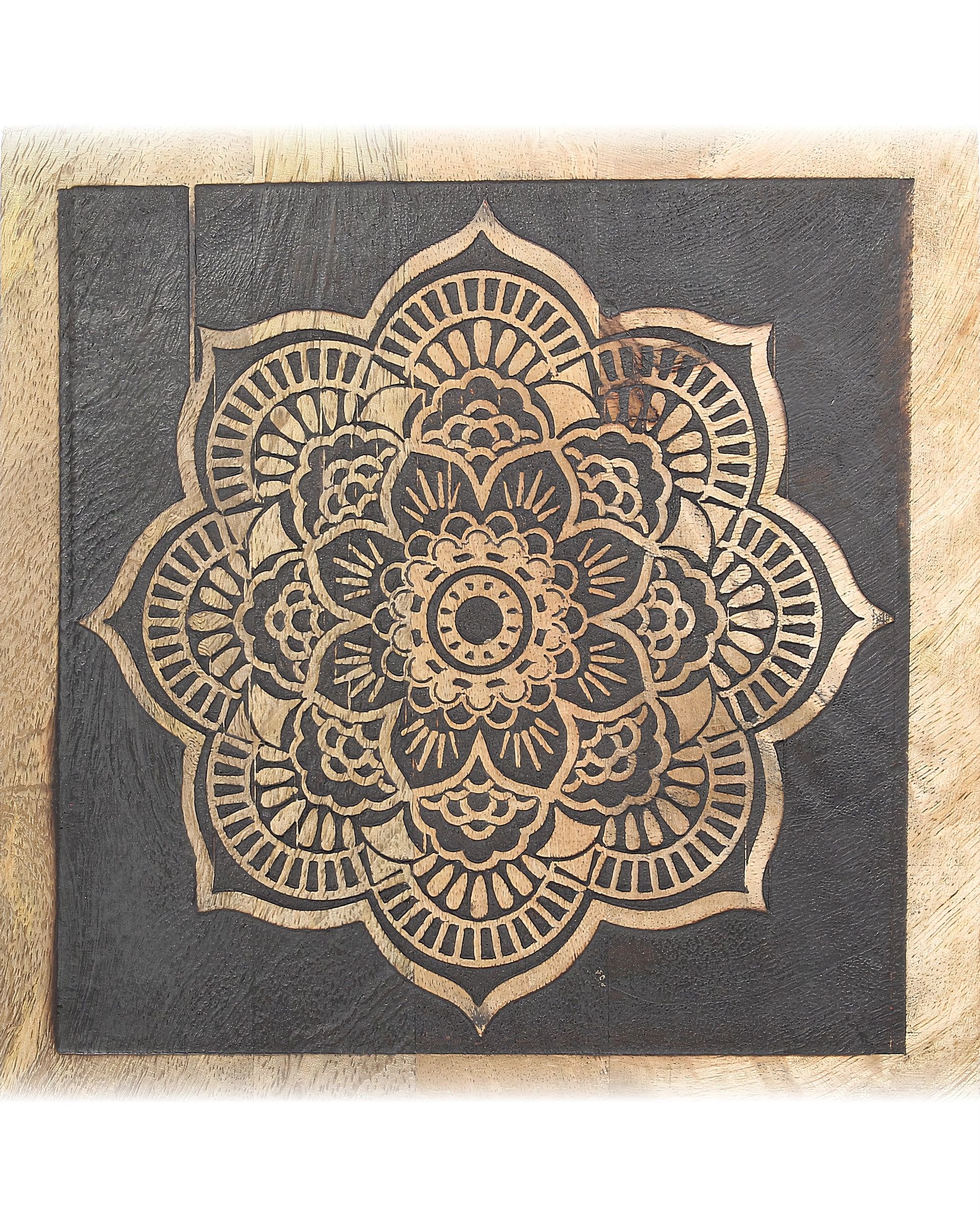 Dekoracja ścienna Mandala Wood III 20x20 cm