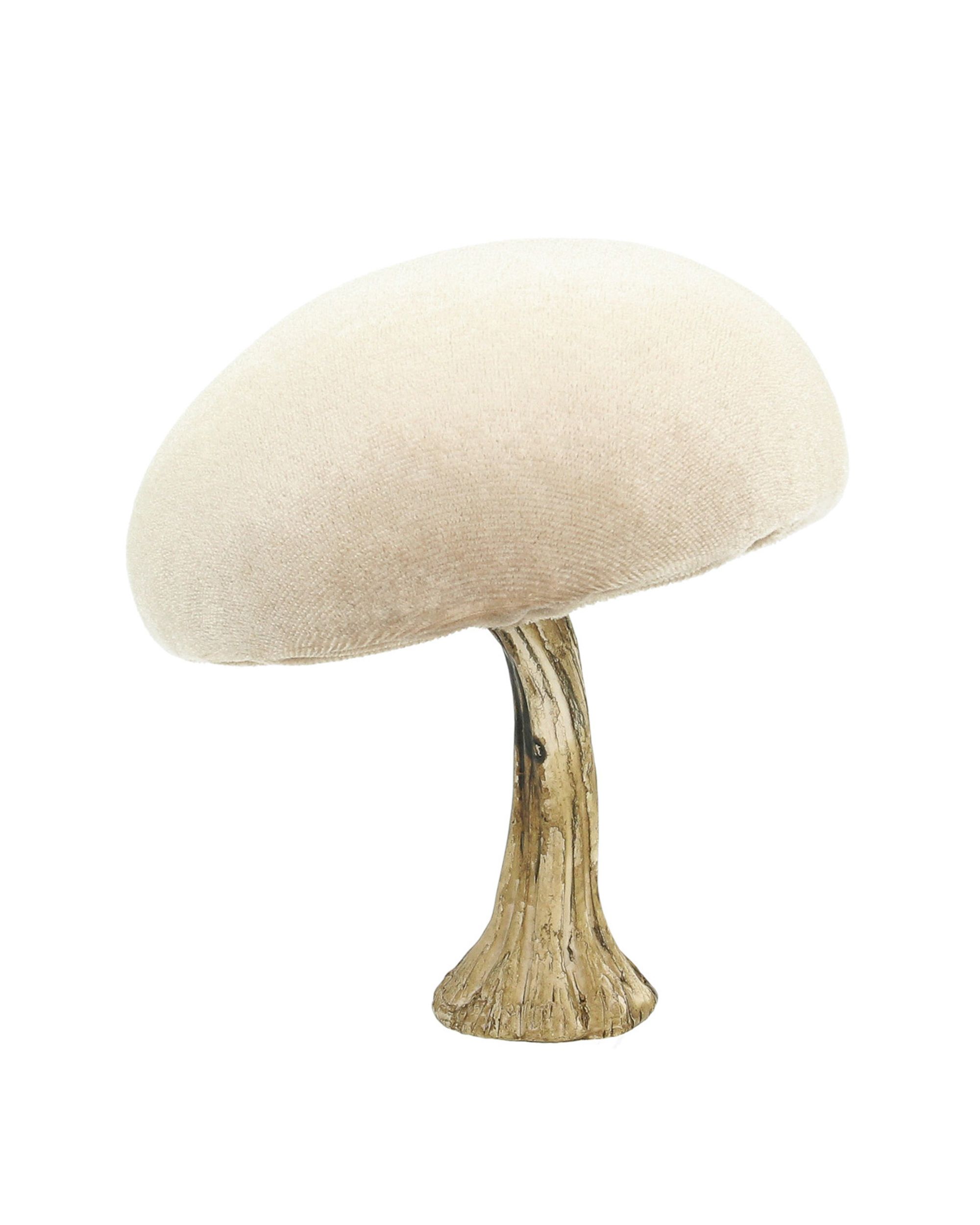 Dekoracja Velvet Mushroom 12 cm beige (hover)