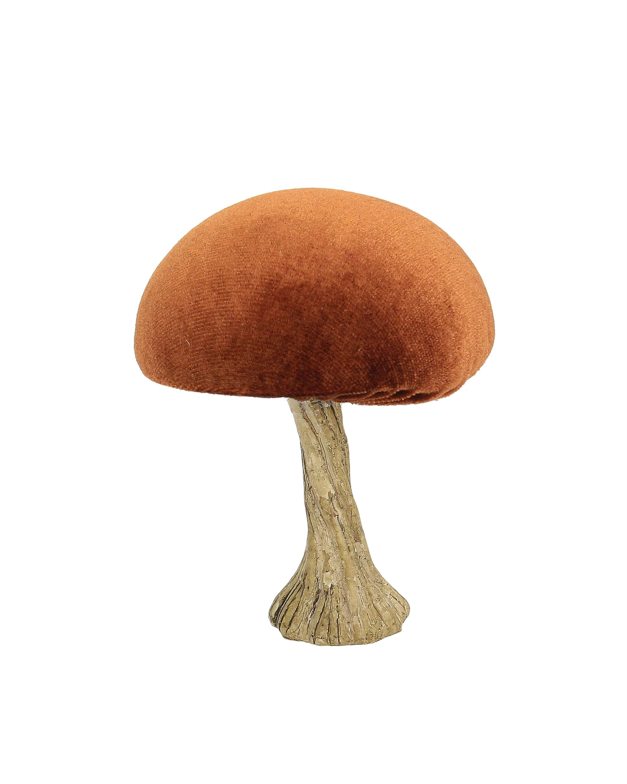 Dekoracja Velvet Mushroom 10 cm orange