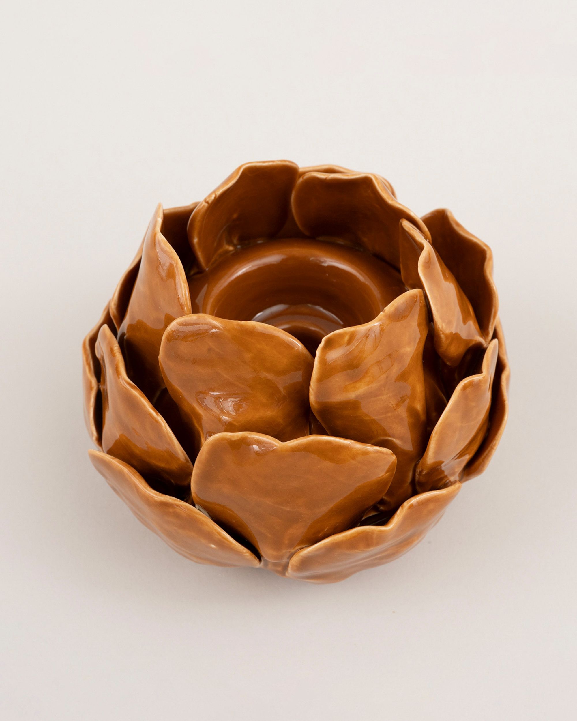 Świecznik Petalia light brown 10 cm