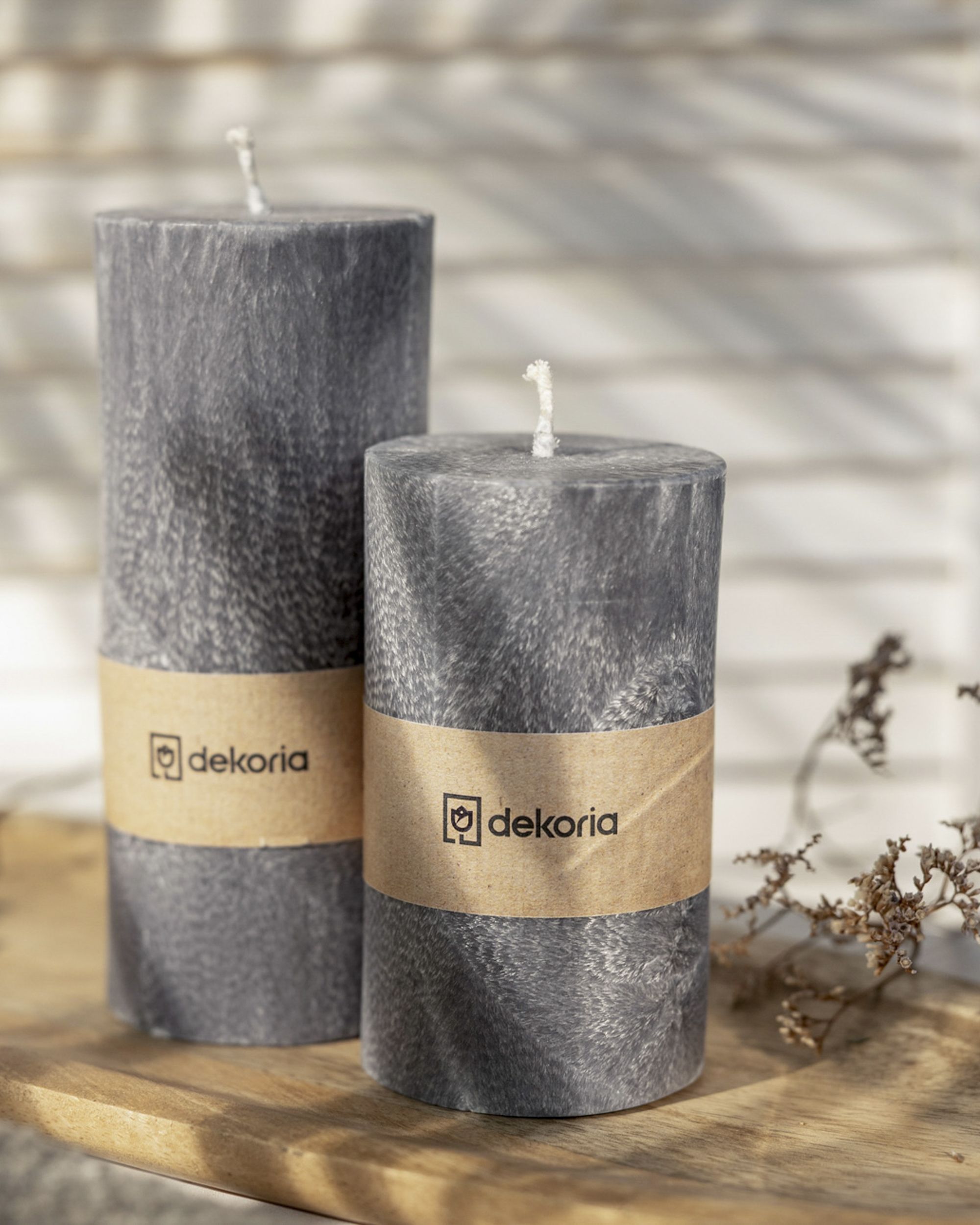 Świeca zapachowa palmowa walec Grey (hover)