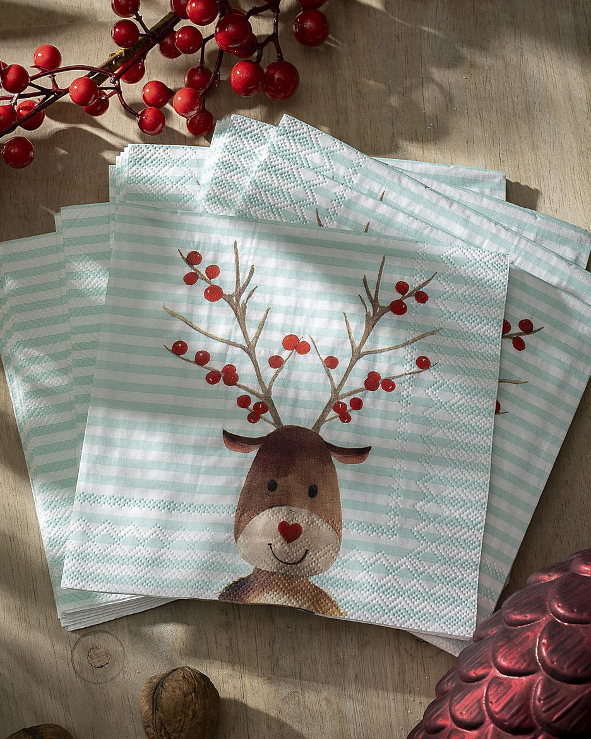 Serwetki świąteczne Reindeer Stripes 20 szt. (hover)