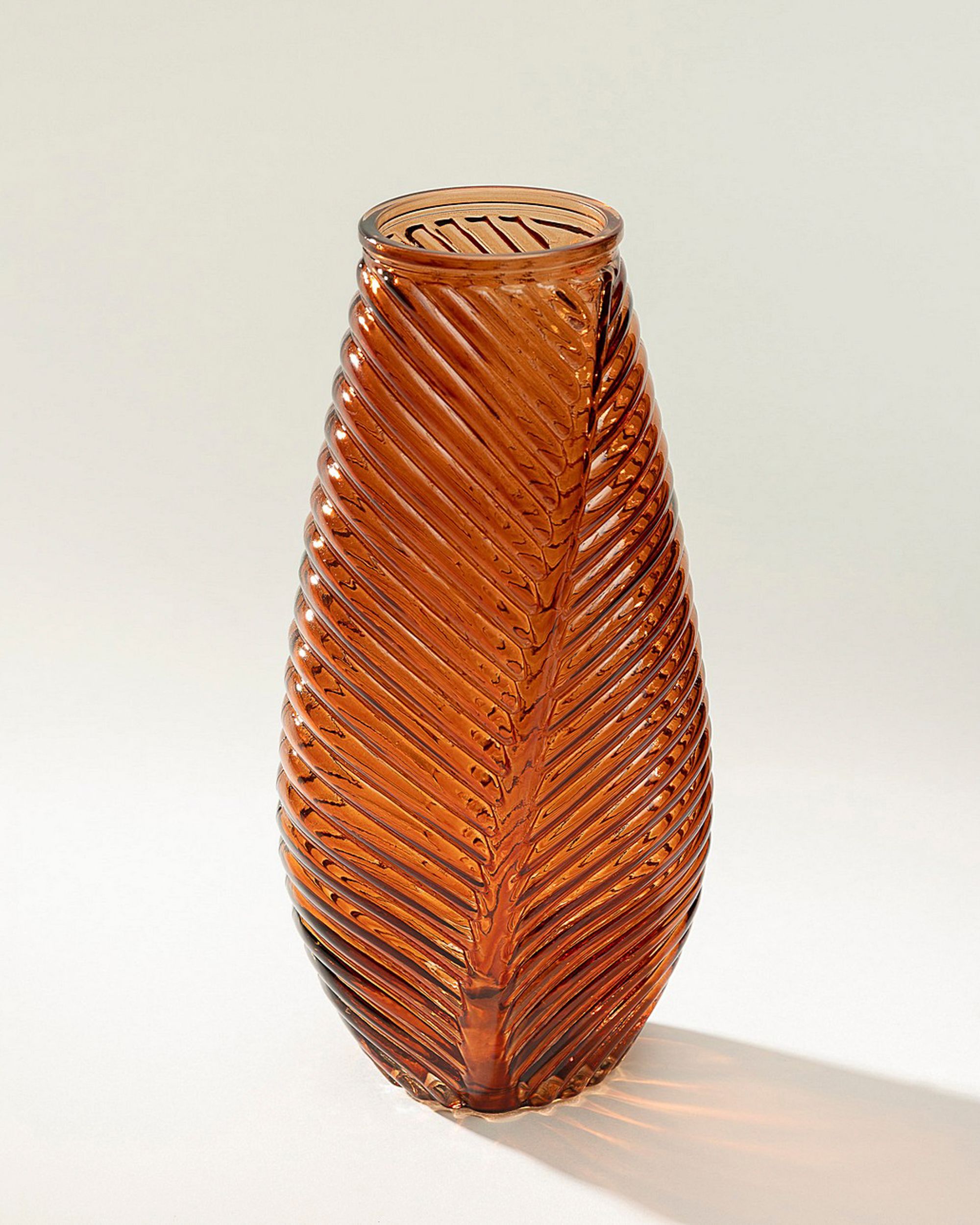 Szklany wazon Leaf II 13x10x29 cm