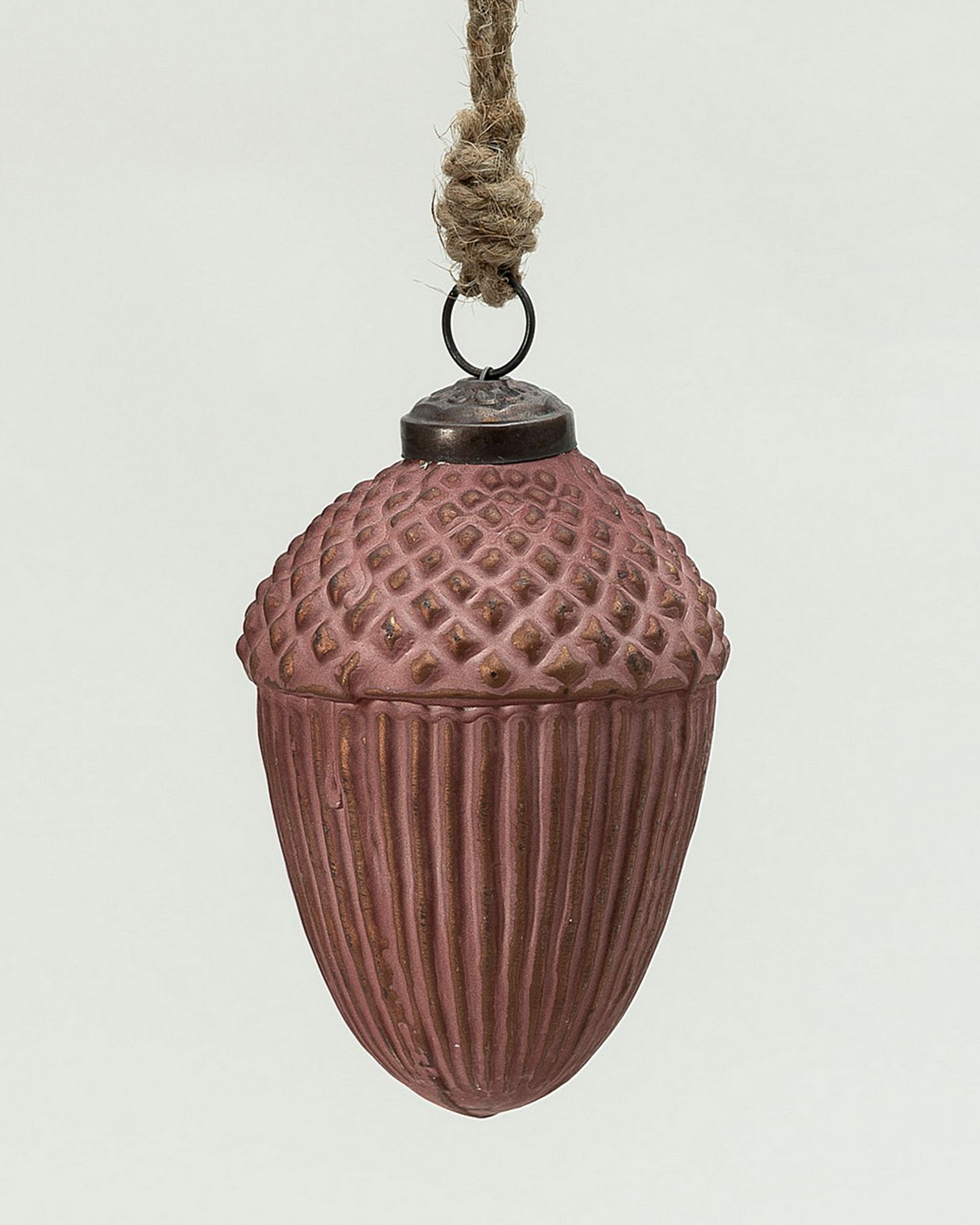Bombka szklana Acorn Burgundy 7x10 cm