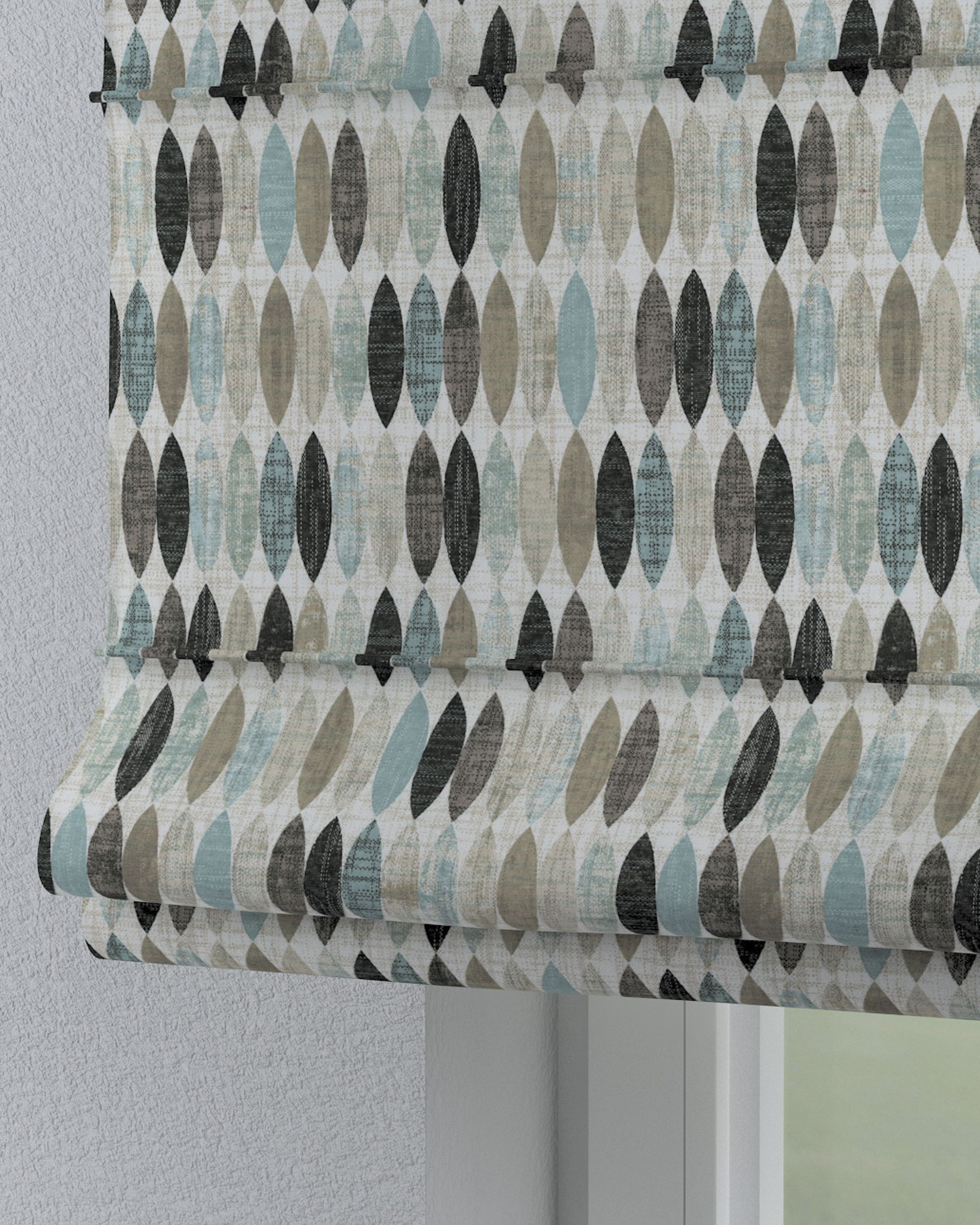 Roleta rzymska Torino kolor beżowy tkanina wzorzysta (hover)