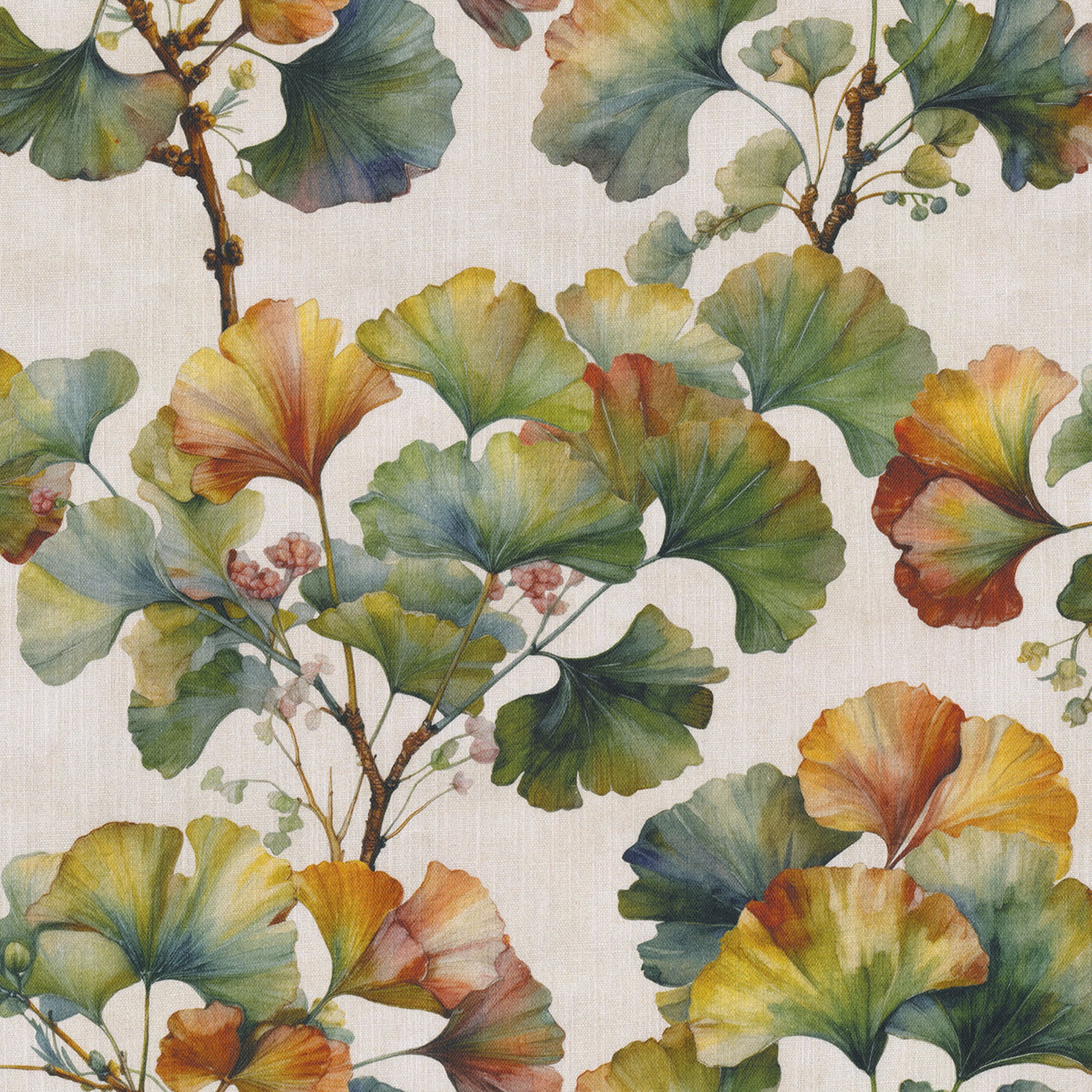 Botanic Viscose 145-18 wielobarwne kwiaty na białym tle