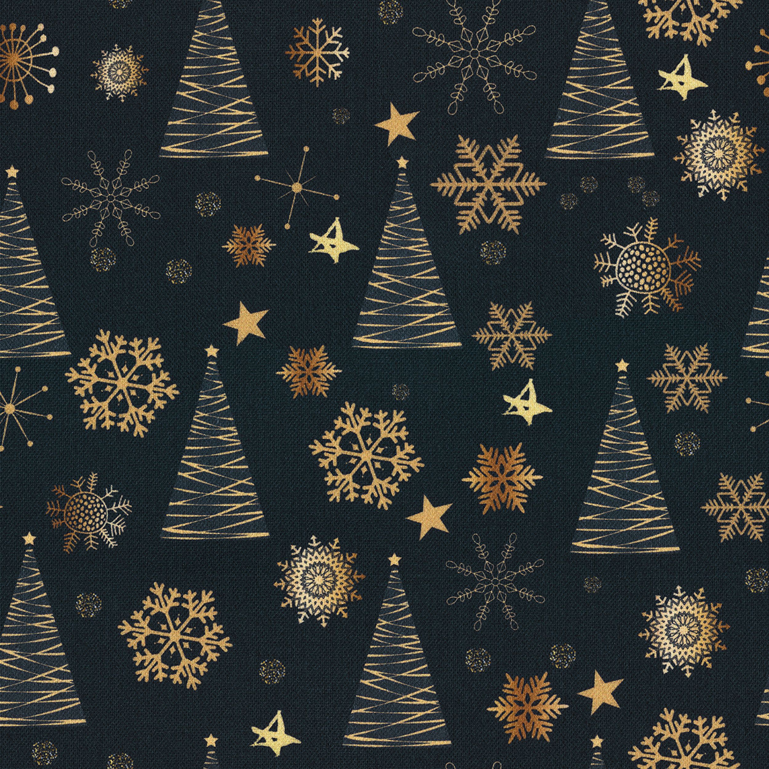 Christmas 629-42 złoty wzór na granatowym tle